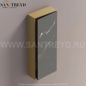 LIFT Модульный шкаф 100 см с правой дверью на доводчиках. Модули могут располагаться горизонтально и вертикально. Отделка: натуральный дуб и черный мрамор. AMOB053NMRTDX