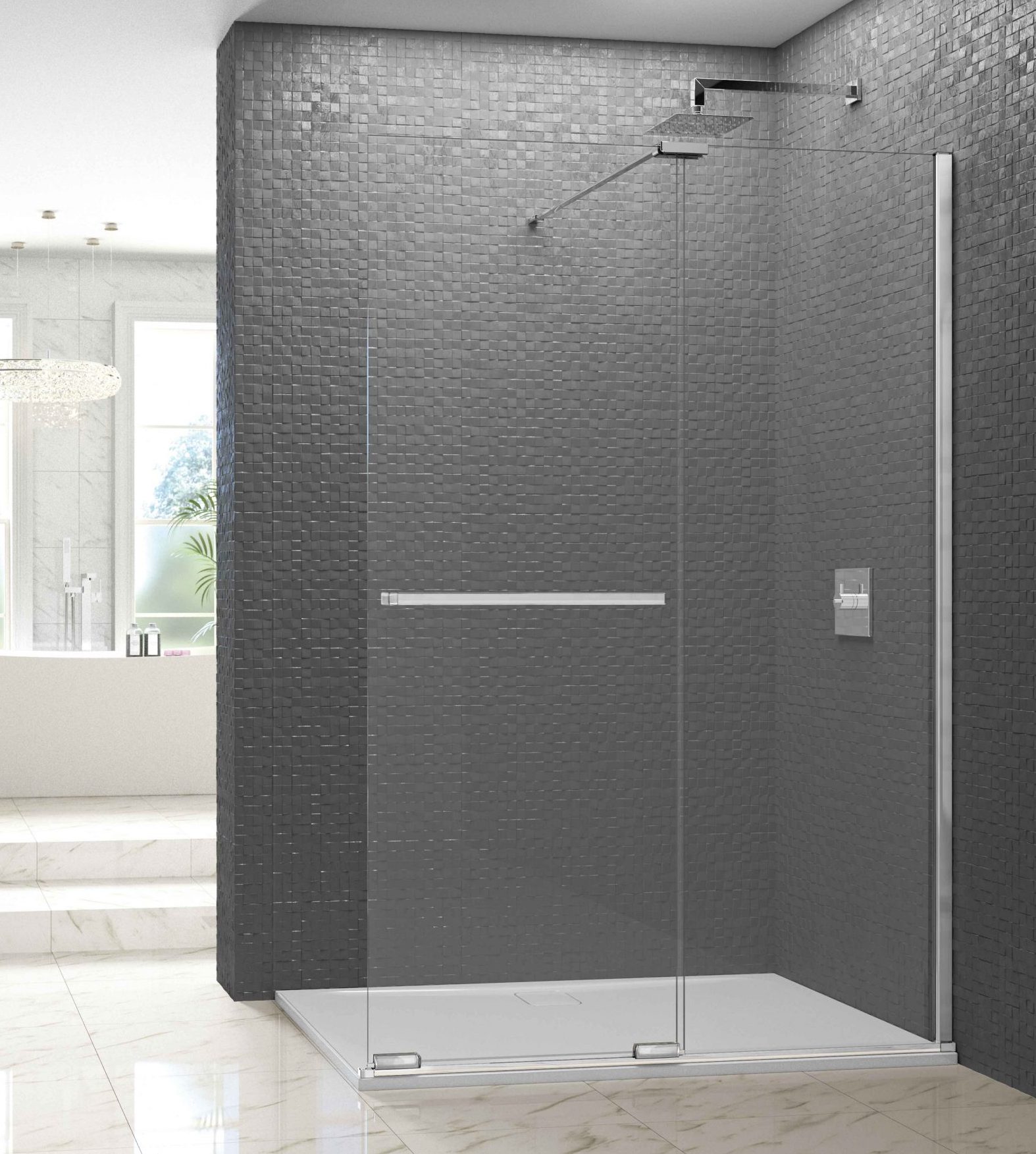 Душевая перегородка ARXFSL110SW L or R Merlyn Arysto X Хромированный 