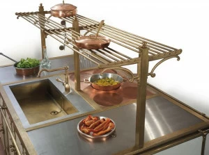 Officine Gullo Полка из полированной латуни для островов