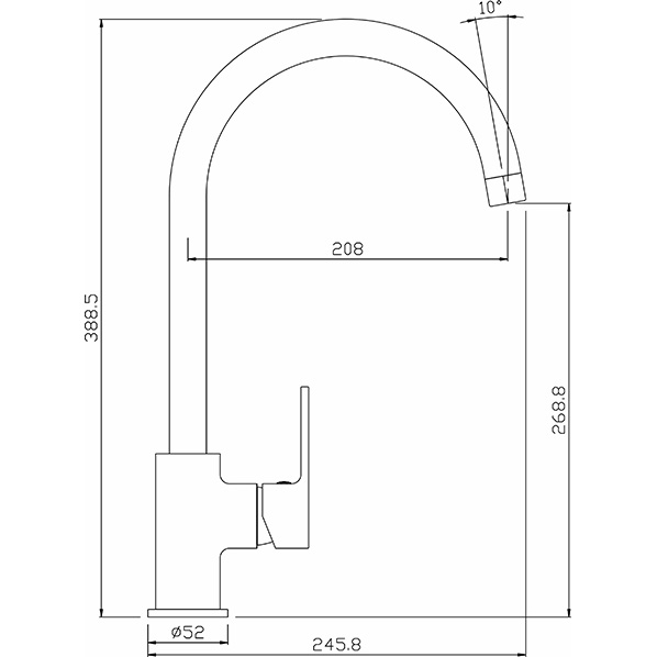 35-03L TIMOS  Смеситель для кухни  ARGO kran 3503ltimos - Вид №1