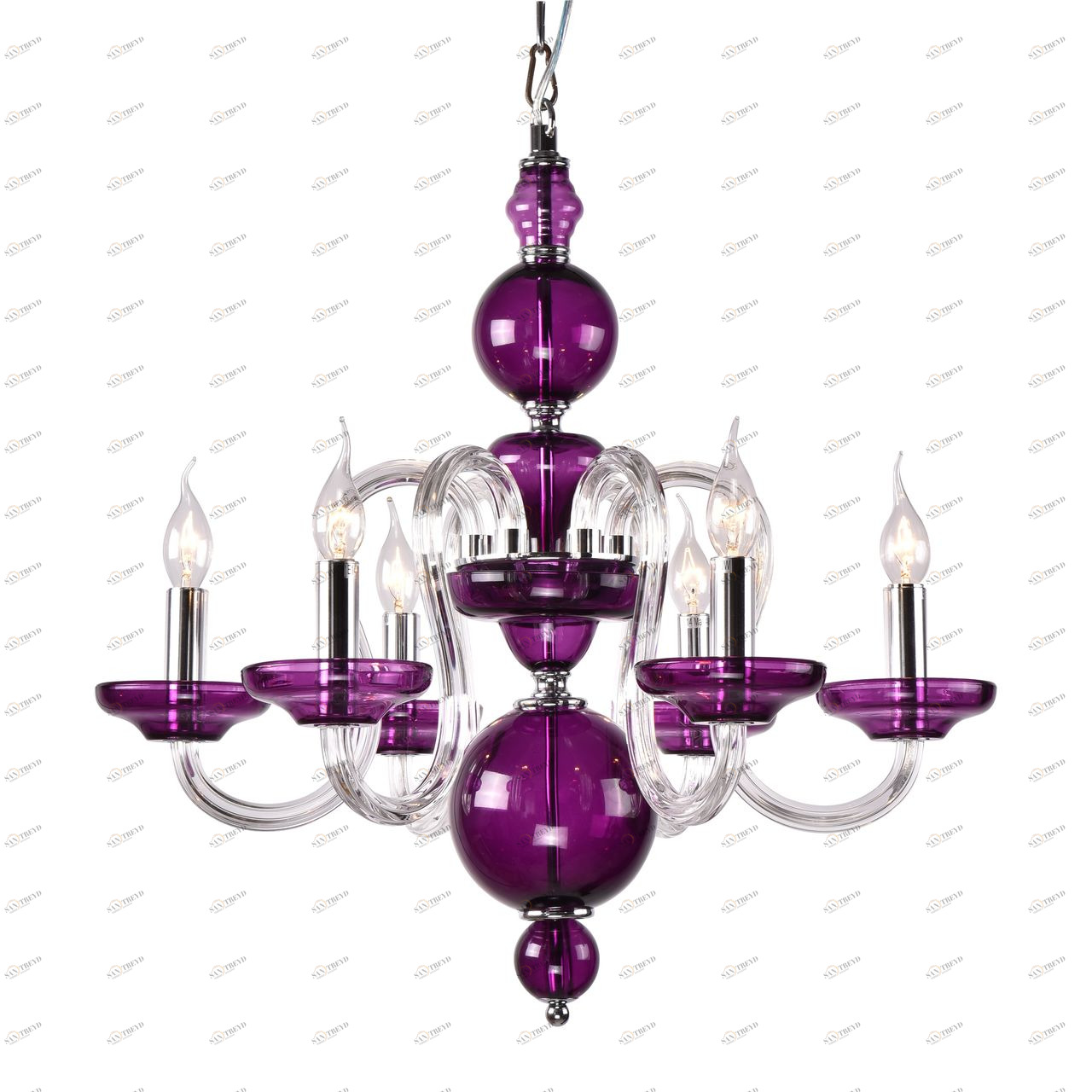 Подвесная люстра ST Luce Ninfa SL757.803.06 ST LUCE ДИЗАЙНЕРСКИЕ, NINFA PURPLE 057857 Фиолетовый 