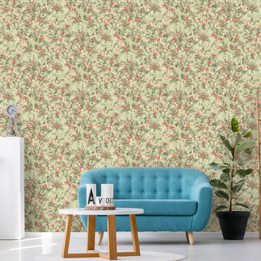 Обои флизелиновые Euro Decor Rosalina зелёные 1.06 м 1159-04 82107823 STLM-2197884 - Вид №2