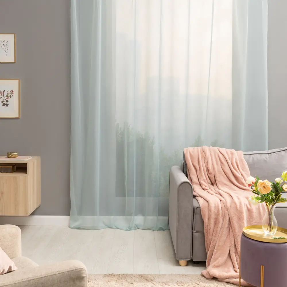 Тюль Inspire Polyone Aqua 5 с шторной лентой 300×280 см 84855370