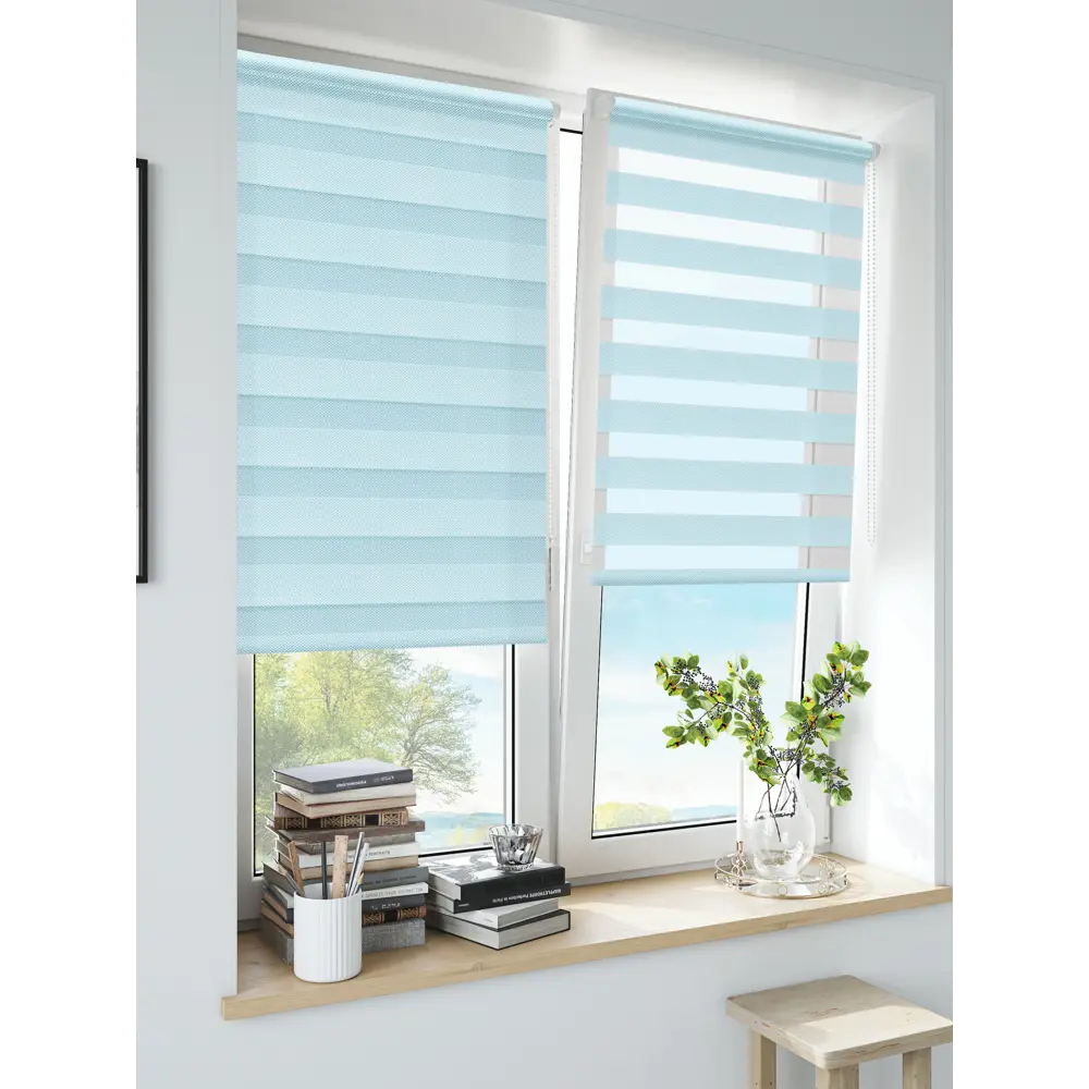 Штора рулонная день-ночь Liza 100x160 см голубая MIAMOZA Коллекция 2024г STLM-2138081 - Вид №2