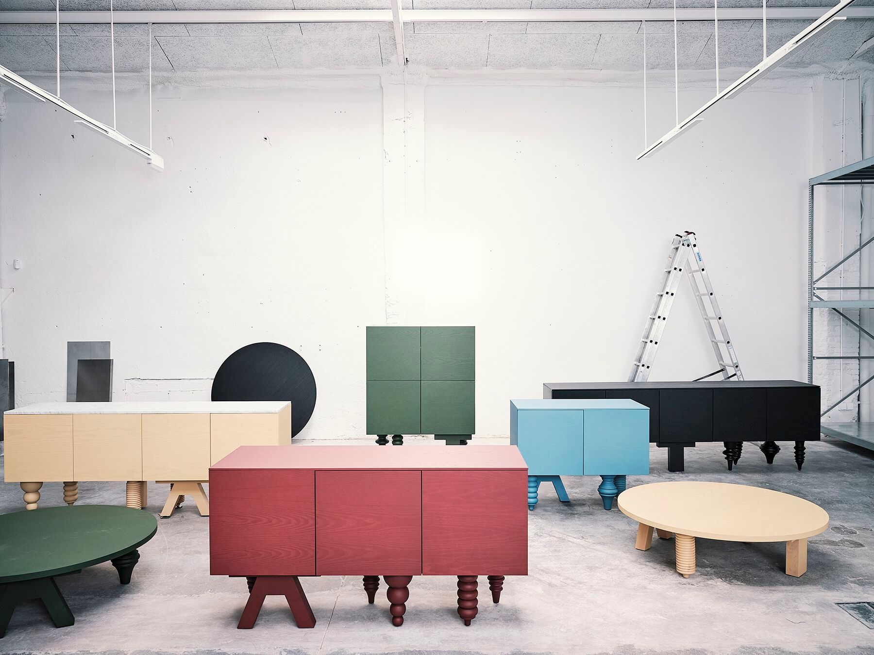 Круглый журнальный столик из ясеня для гостиной BD Barcelona Multileg ARCH-00094674 - Вид №9