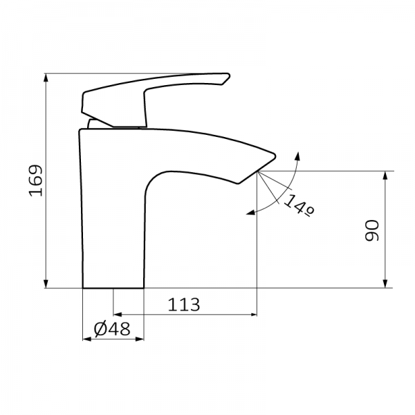 50510500 BASIC Умывальник смеситель Хром GRB MIXERS  - Вид №1