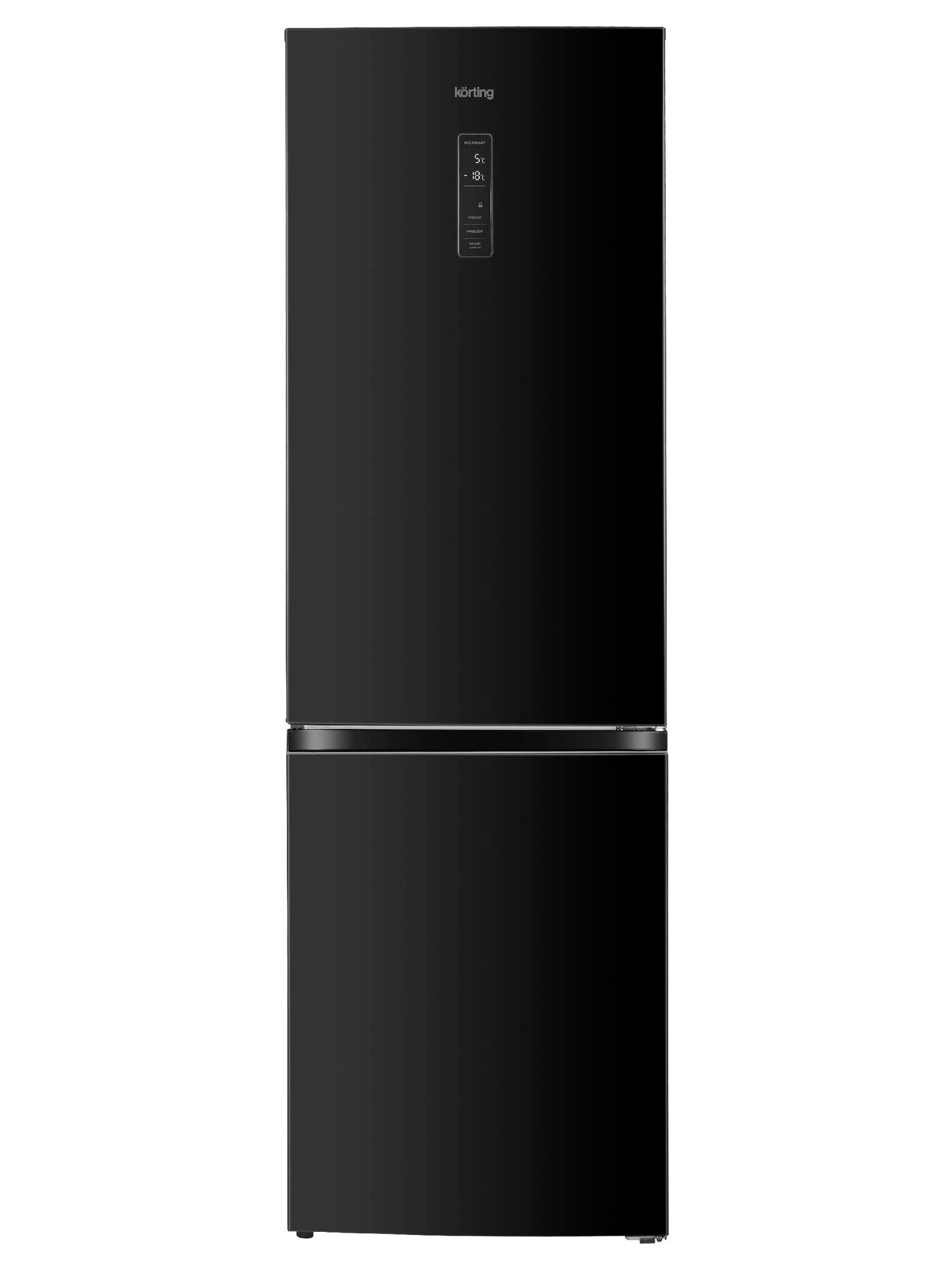9158066 Холодильник с морозильником   Korting KNFC 62980 GN черный STDN-0126040