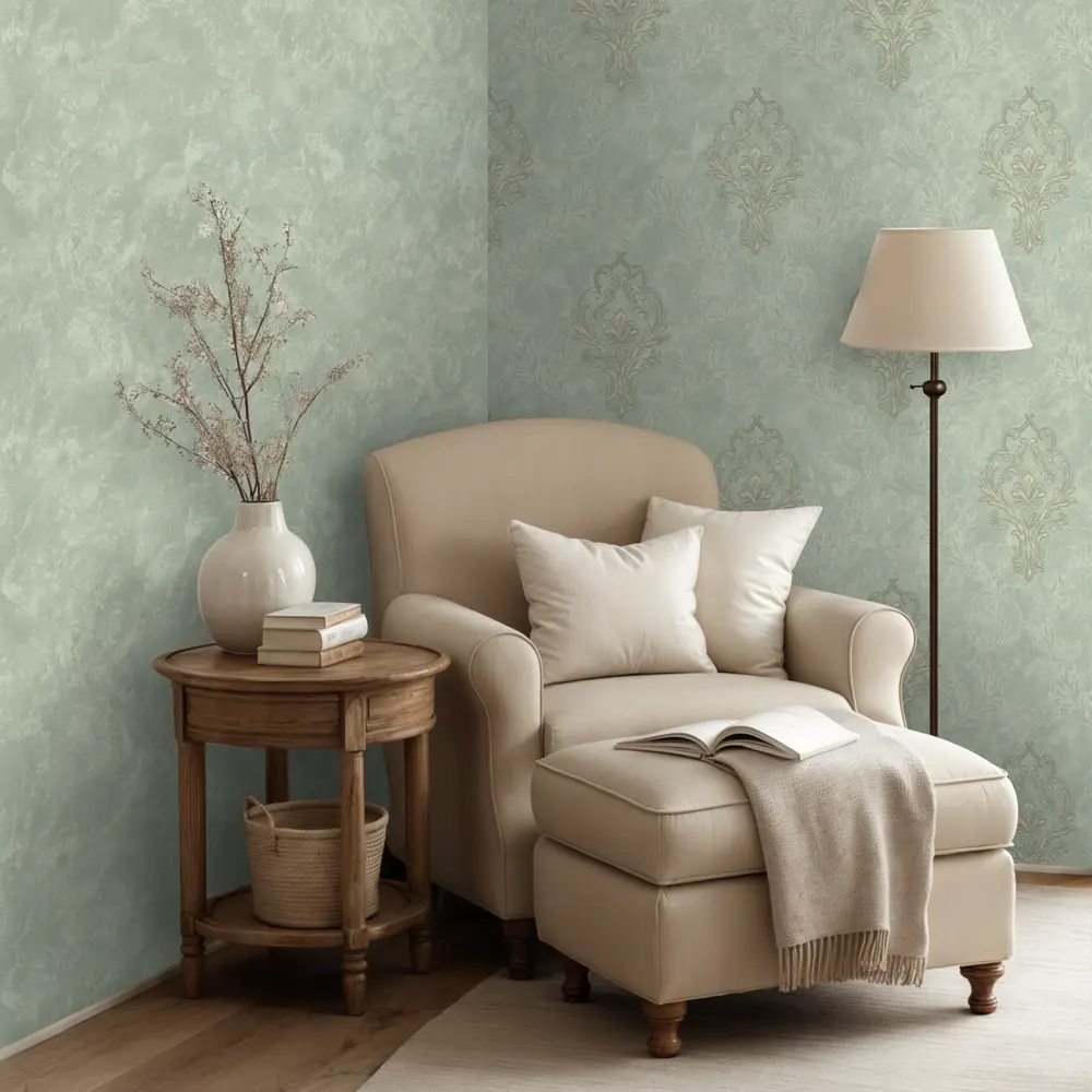 Обои флизелиновые Euro Decor Saphire зеленые 1.06 м ED7259-04 89456613 STLM-2114901 - Вид №5