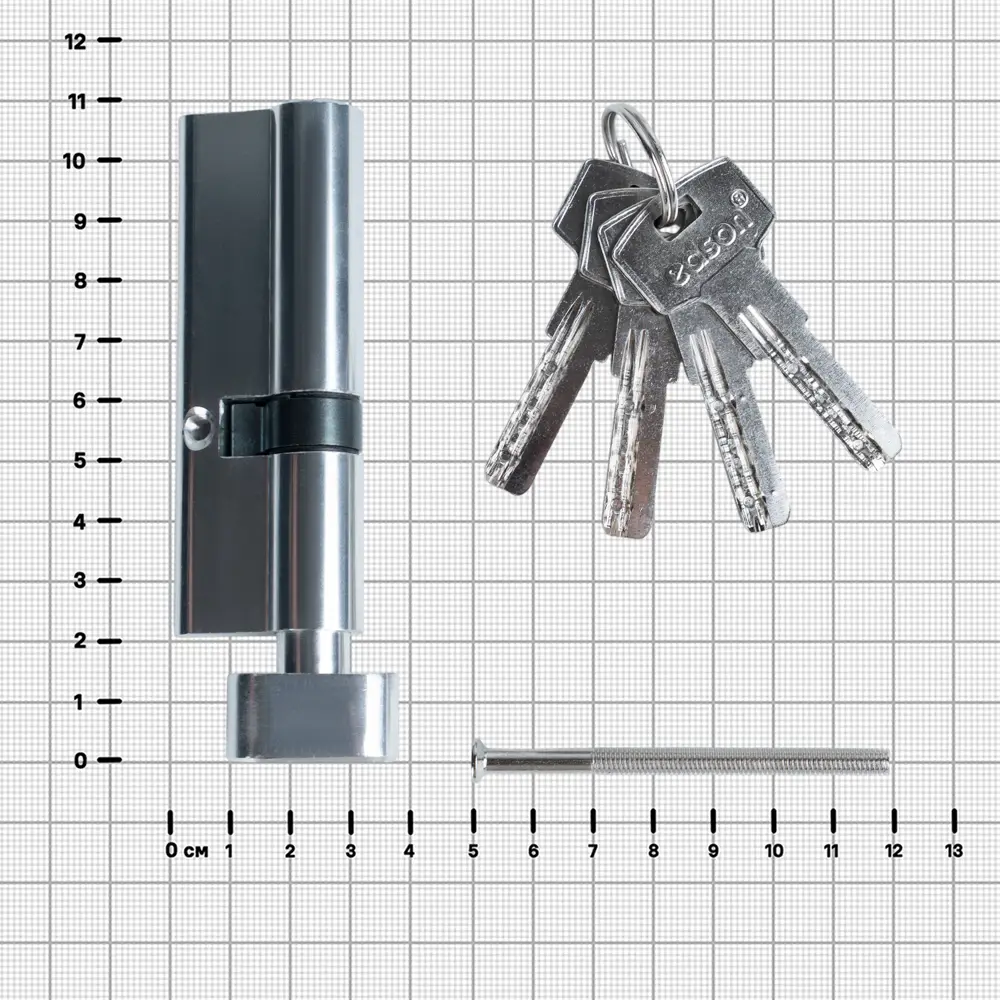 Цилиндр EDS-CYL 35x55 мм ключ/вертушка цвет хром EDSON STLM-2175740 - Вид №3
