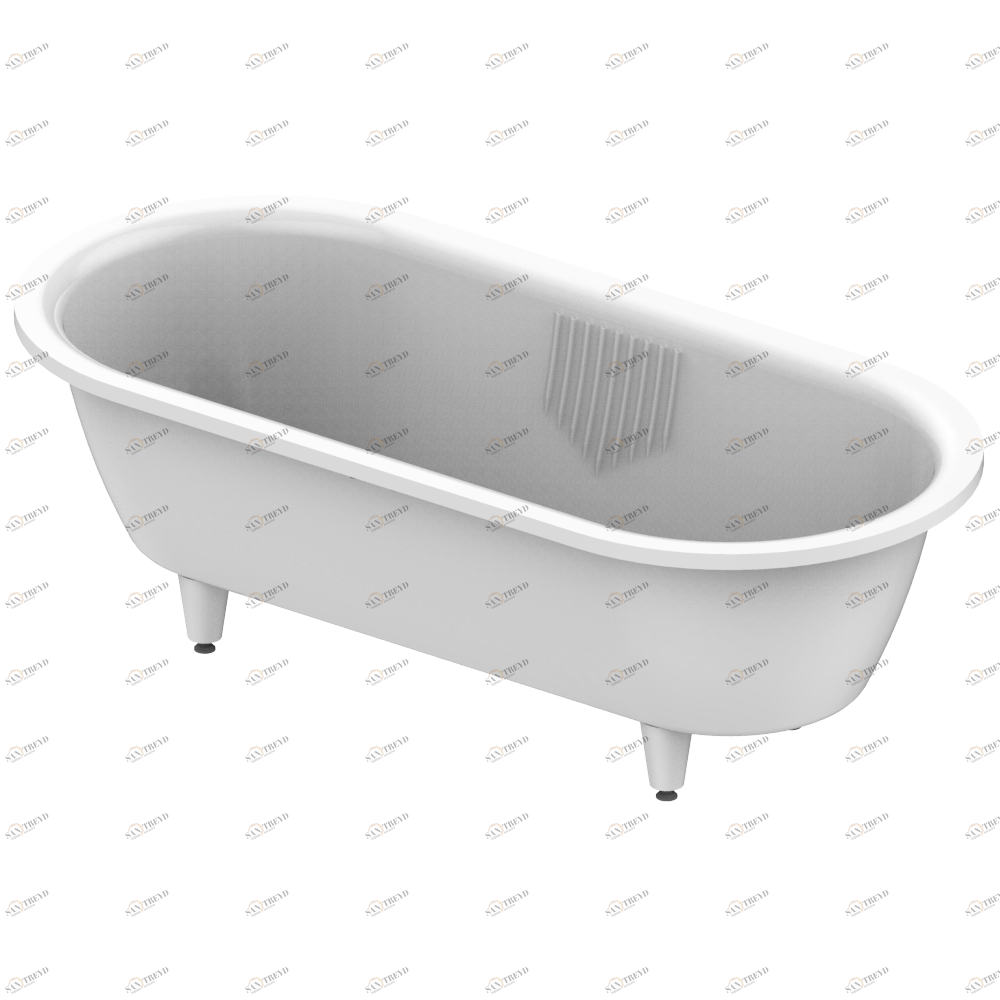 B10-B532 CORVAIR built-in bathtub 188 x 88 x 60 cm , delivered with a chrome coverplate for overflow supplied without waste Thg-paris Встраиваемые ванны Глянцевый белый 