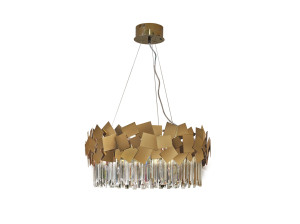 Подвесной светильник из нержавеющей стали с кристаллами