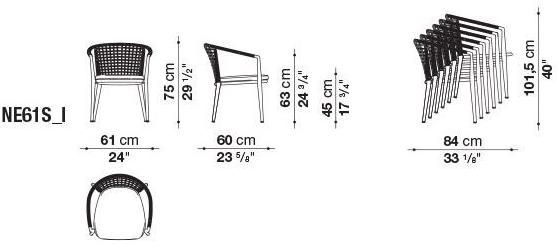 B&B Italia Outdoor Штабелируемый садовый стул с подлокотниками Erica '19 sun-id-1383458 - Вид №4