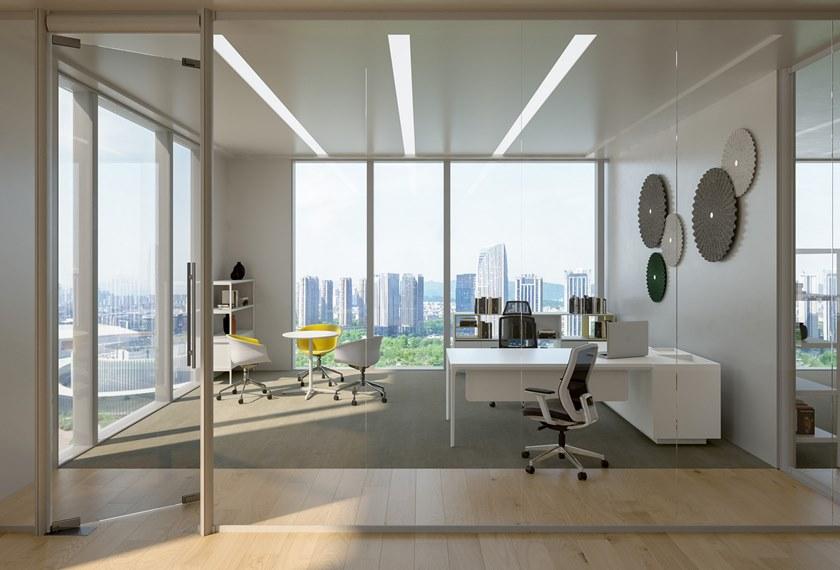 Grado Design Рабочий угловой стол из алюминия и дерева с ящиками  Dad-ex-01  - Вид №10