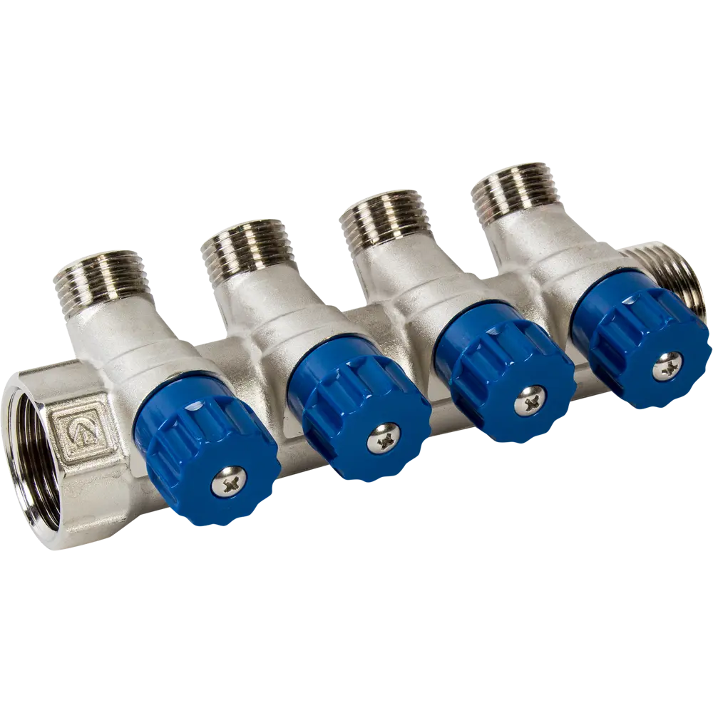 Коллектор с регулирующими вентилями и наружной резьбой Valtec на 4 выхода 1"x1/2" VTc.560.N.0604 STLM-2118705
