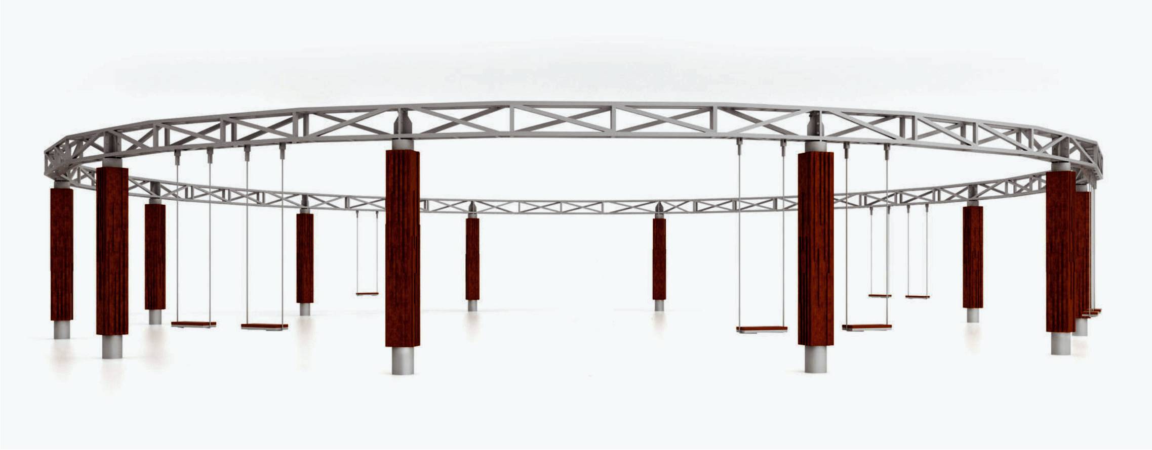 14495 ОРЕГОН Mega 08, качели городские с навесом LAB.Space  - Вид №1