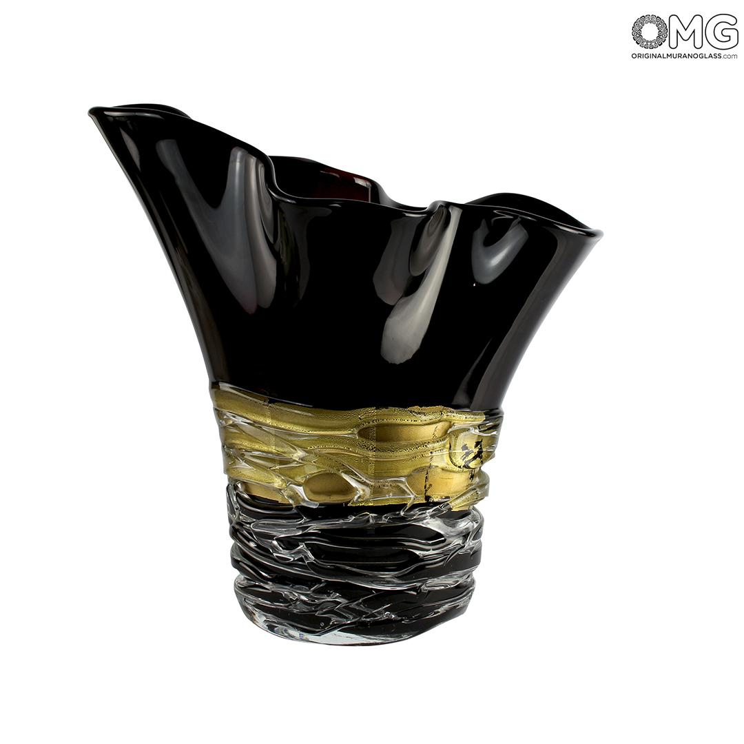 4580 ORIGINALMURANOGLASS Ваза Чёрная Роза - муранское стекло OMG 36 см  - Вид №1