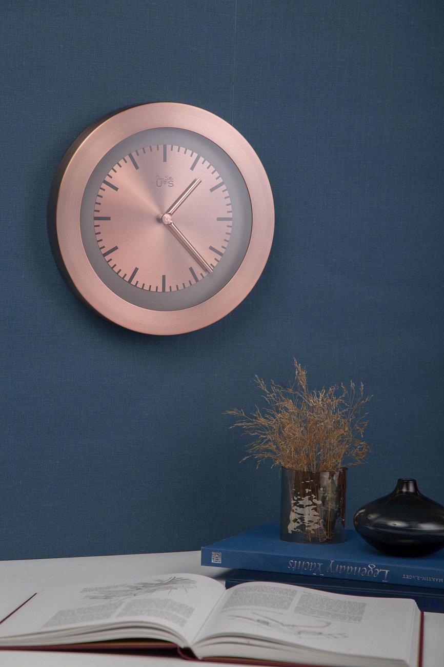 Часы настенные медные Tomas Stern 4008AC TOMAS STERN ДИЗАЙНЕРСКИЕ 00-3872678 Розовый  - Вид №1