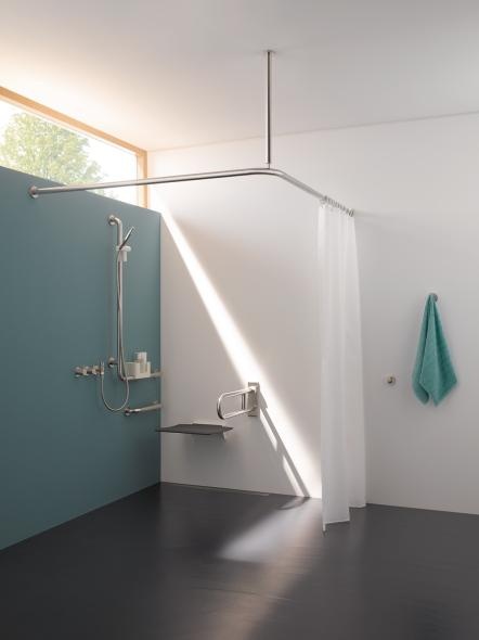 805.33.2S Угловая ручка с держателем для душа, нестандартная длина HEWI Greifen  - Вид №2