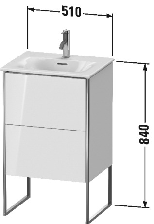 XS452108585 XSquare Тумбочка напольная Белый глянцевый лак Duravit - Вид №1