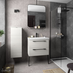 23289 SALGAR Мебель для умывальника FUSSION CHROME 700 SBIANCATO с 2 ящиками 697 x 540 x 450 мм Sbiancato