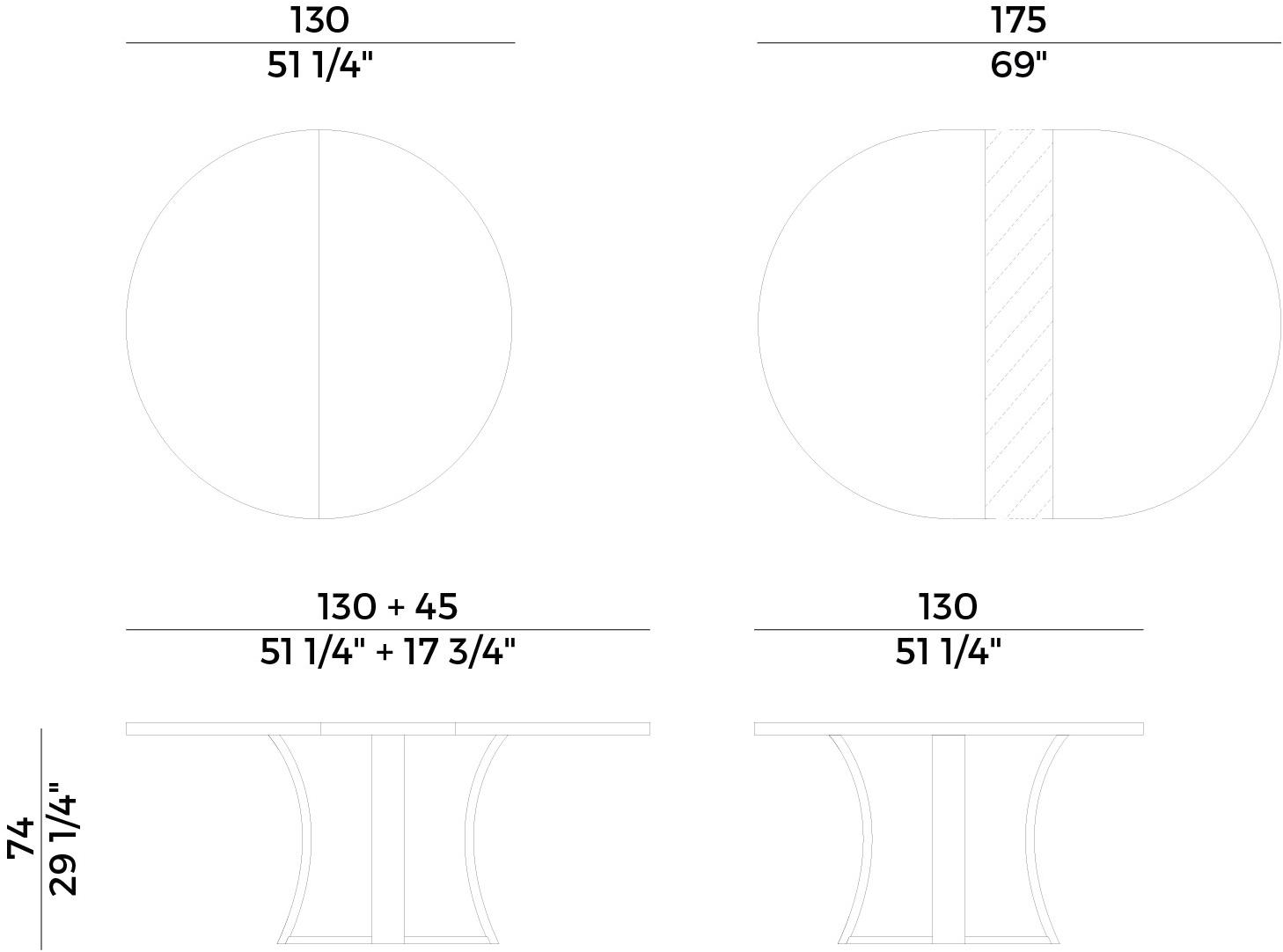 Potocco Круглый раздвижной стол Grace 834/tc1 - Вид №5