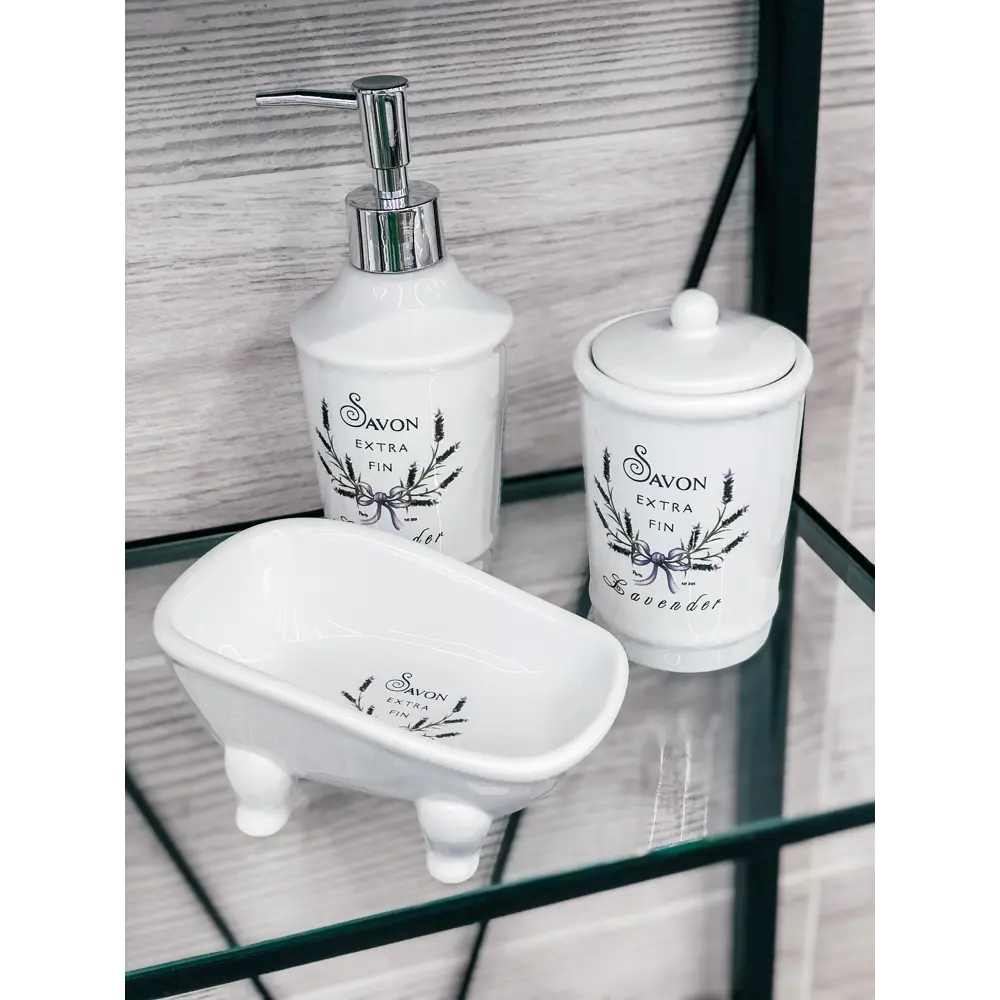 Баночка Lavender, керамика, цвет белый Santreyd STLM-2123659 - Вид №2