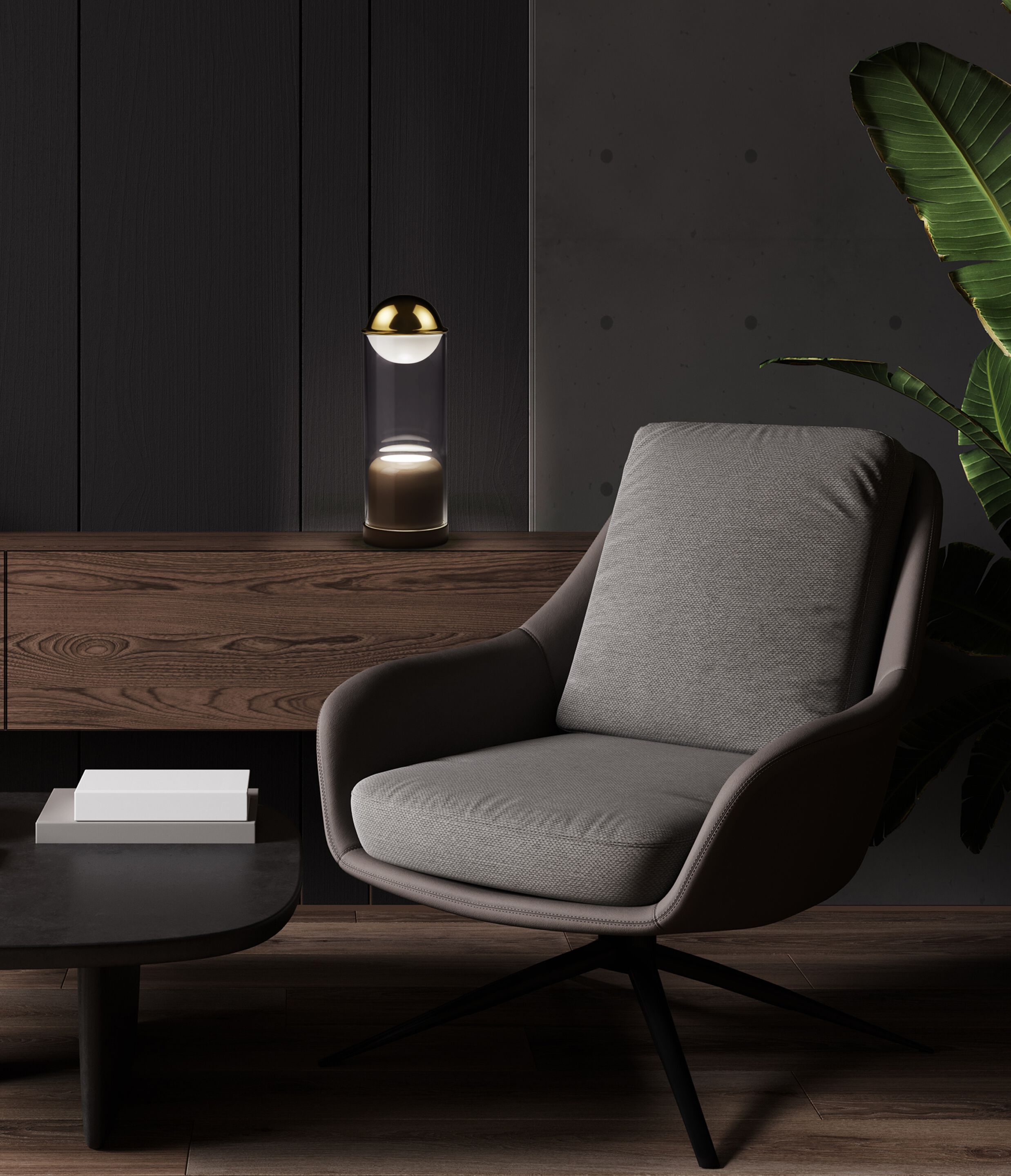 Настольная лампа из боросиликатного стекла Euroluce Lampadari Theorem ARCH-00129203