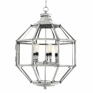 Фонарь Owen L от Eichholtz серебряный 109202 EICHHOLTZ ДИЗАЙНЕРСКИЕ, EICHHOLTZ 060609 Прозрачный