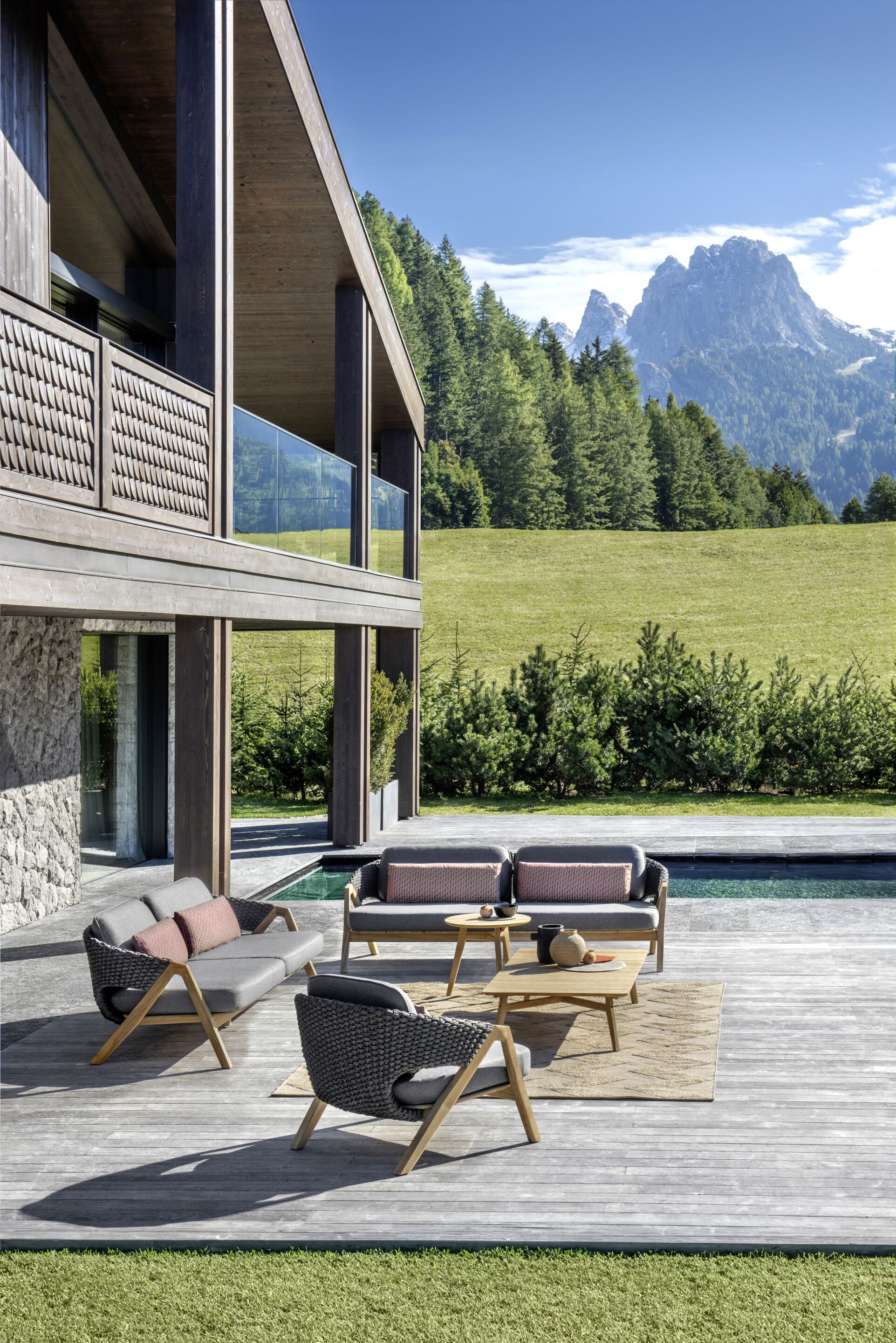 Круглый стол из тикового дерева Ethimo Knit ARCH-00022966 - Вид №2