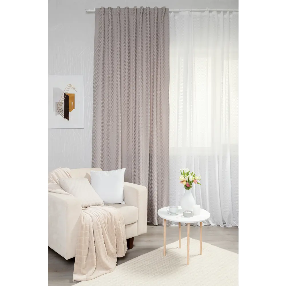 Плед Cuatro 200x220 см цвет бежевый Santreyd STLM-2102576 - Вид №5