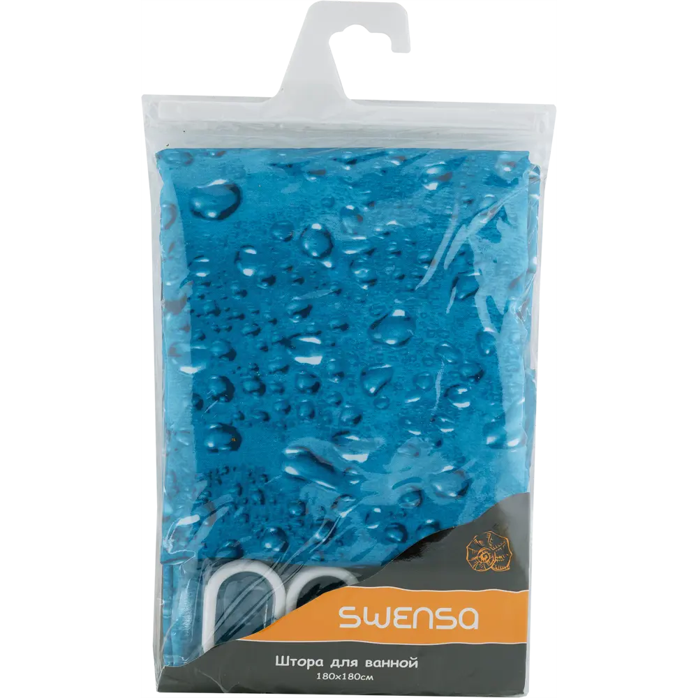 Штора для ванной комнаты «Aqua» 180x180 см цвет синий SWENSA SWC-90-55 STLM-2151174 - Вид №5
