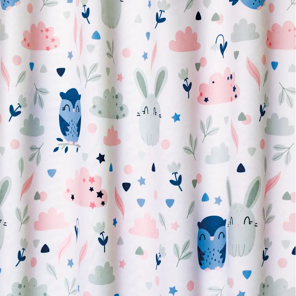 Штора на ленте Совы 160x260 см цвет синий GARDEN STLM-2104492 - Вид №1