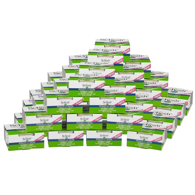 Т0040992*40 Корм для щенков Цыпленок, алое конс. 150г (упаковка - 40 шт) SCHESIR 