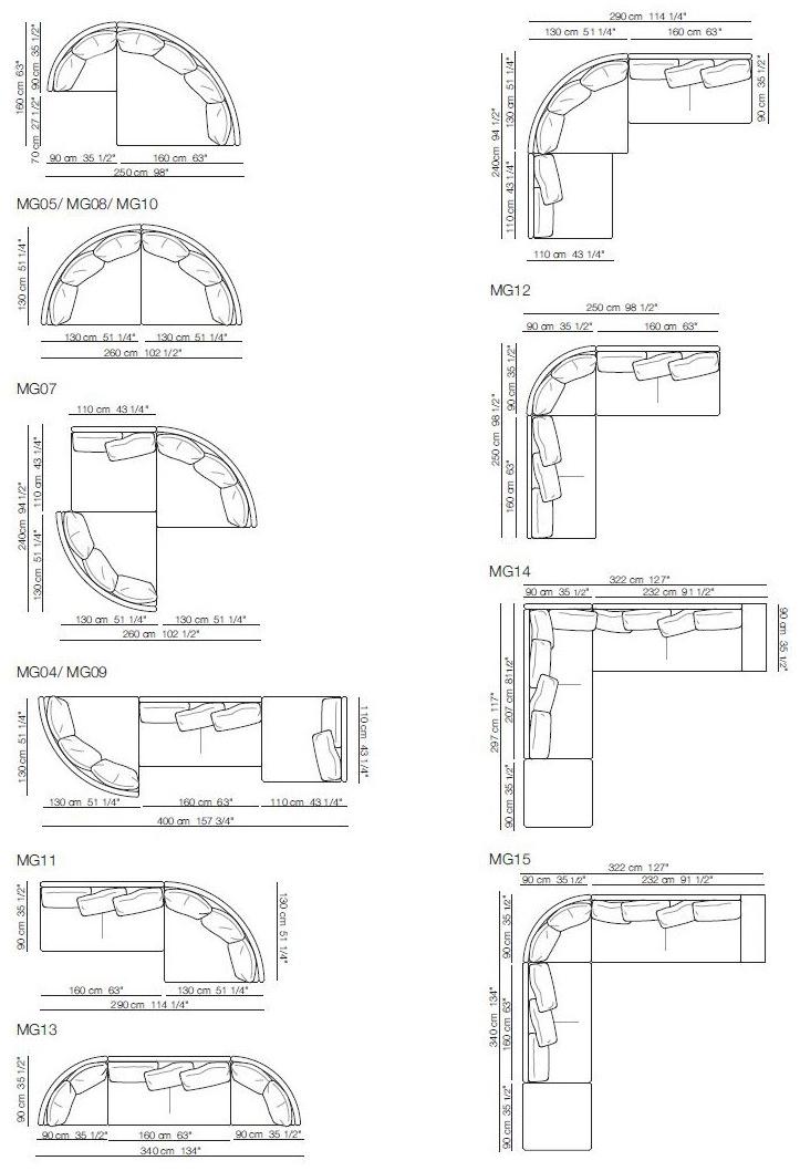 arflex Модульный угловой диван из ткани Mangold sun-id-1488301 - Вид №14
