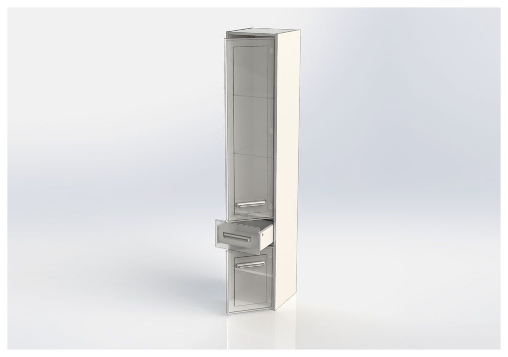 Шкаф-пенал для ванной Aquanet Остин 35 белый 00203930 - Вид №3