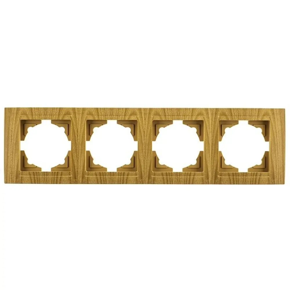 Рамка для розеток и выключателей Gunsan Moderna 4 поста, цвет клен Santreyd STLM-2182709