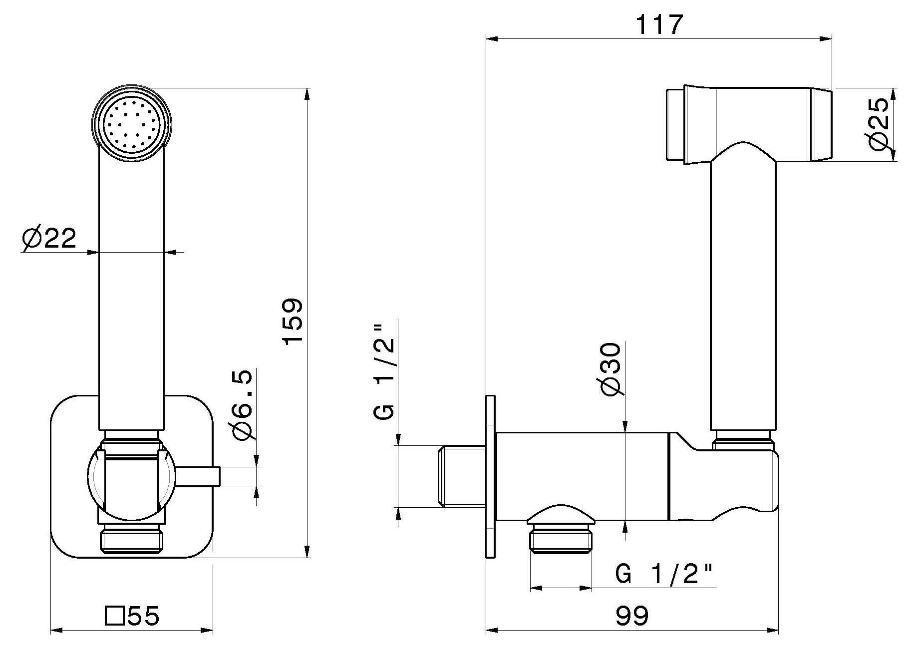 Туалетный гидроскоп с рычагом включения / выключения Newform ГИДРОСКОПЫ ARCH-00091763 - Вид №2