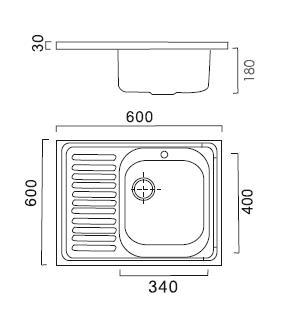 HB6060R Кухонная мойка , полированная сталь Haiba  - Вид №2