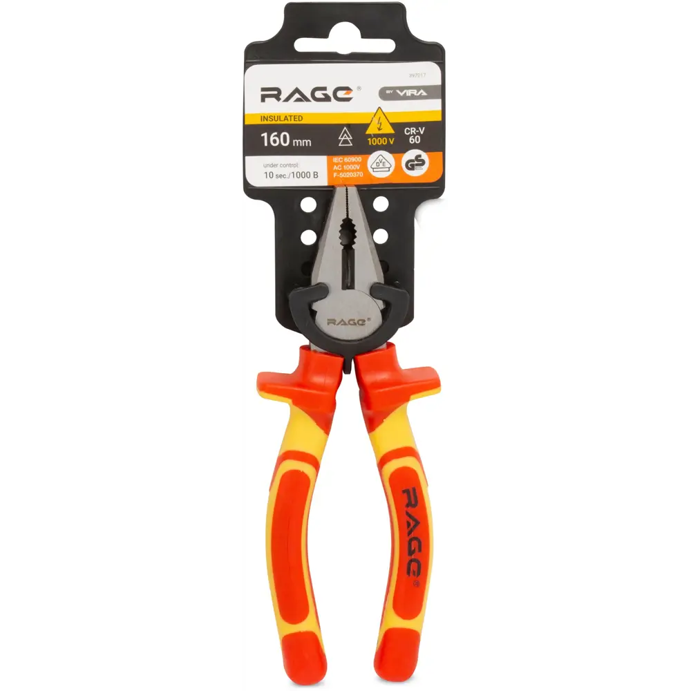 Диэлектрические плоскогубцы RAGE 160 мм - профессиональный инструмент для электромонтажа 89402975 STLM-1383837 - Вид №1