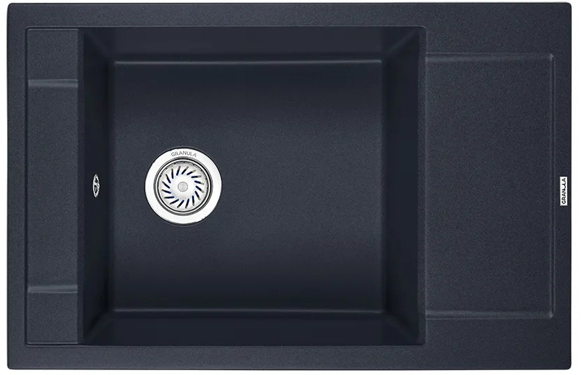7806, ШВАРЦ (чёрный металлик), кухонная мойка, кварц