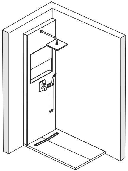 E80301-D35 Готовый к угловой установке сет для душевого пространства Jacobdelafon ECRIN Santreyd - Вид №1