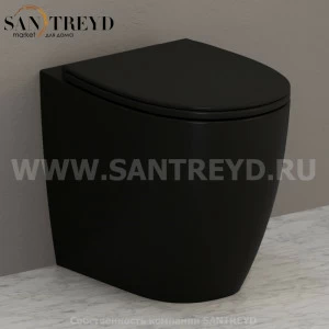 MD004AR Приставной унитаз напольный Черный Ceramica Globo 4ALL Италия