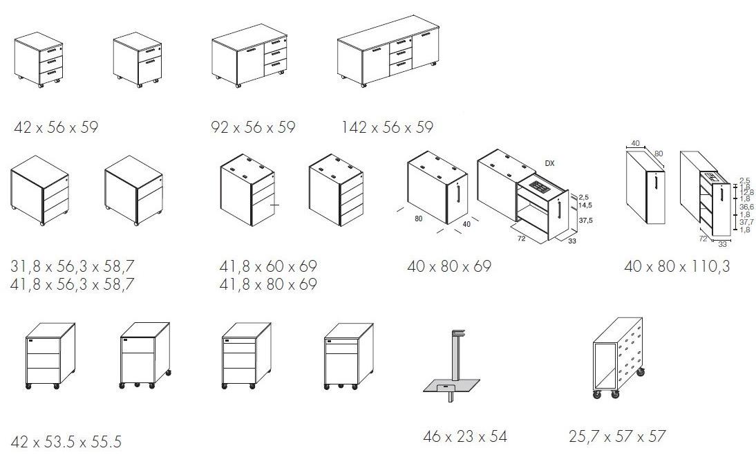 Bralco Комод офисный модульный на колесиках с замком Gate sun-id-1475249 - Вид №2