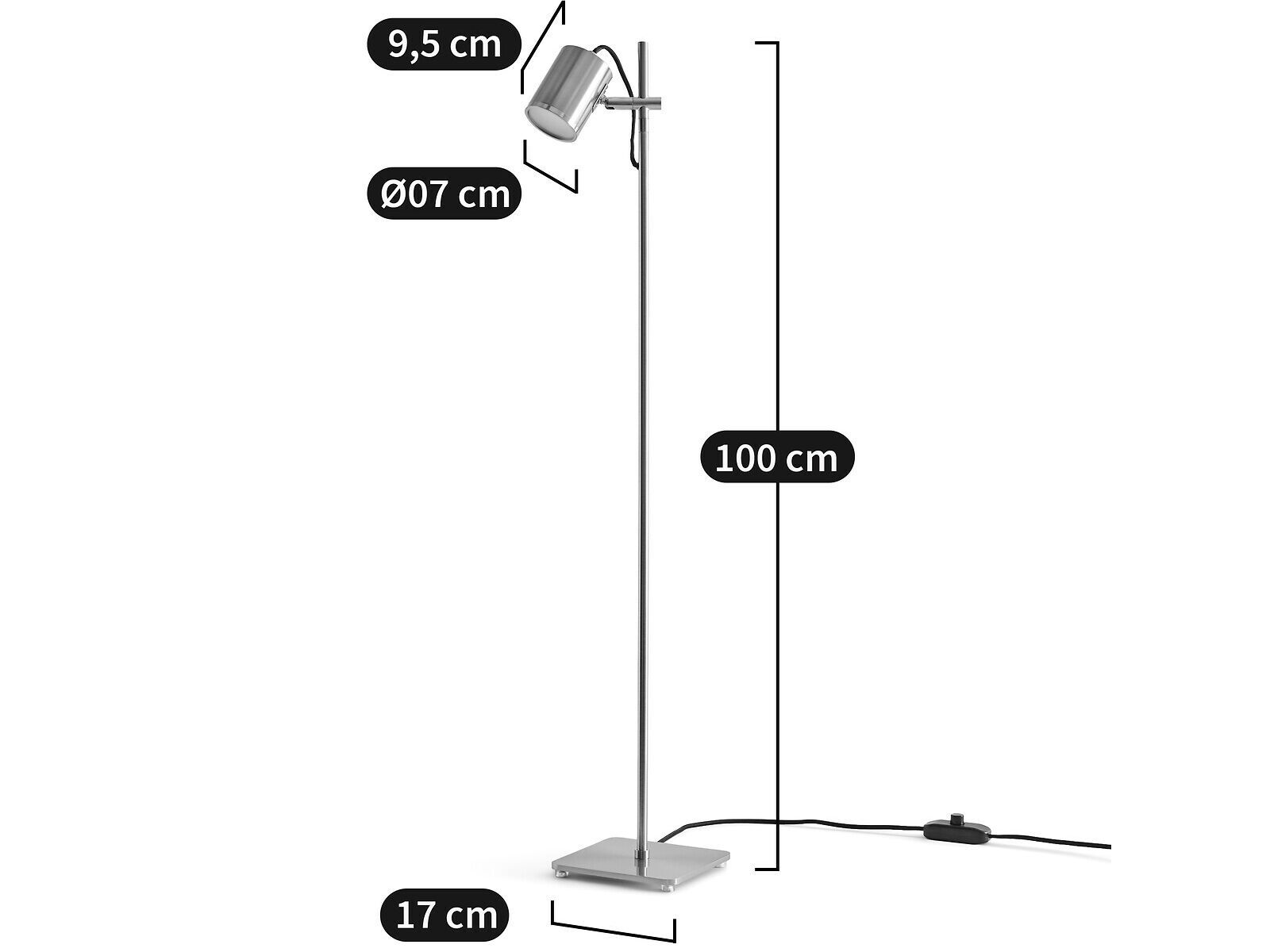 Регулируемая напольная лампа из никеля AMPM поворотный ARCH-00087233 - Вид №9
