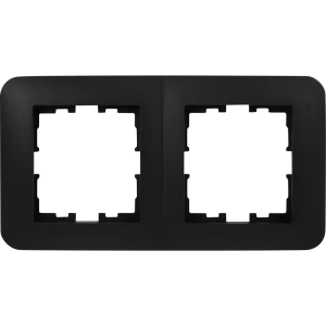 Рамка для розеток и выключателей Lezard Karina Life 2 поста вертикальная цвет черный бархат