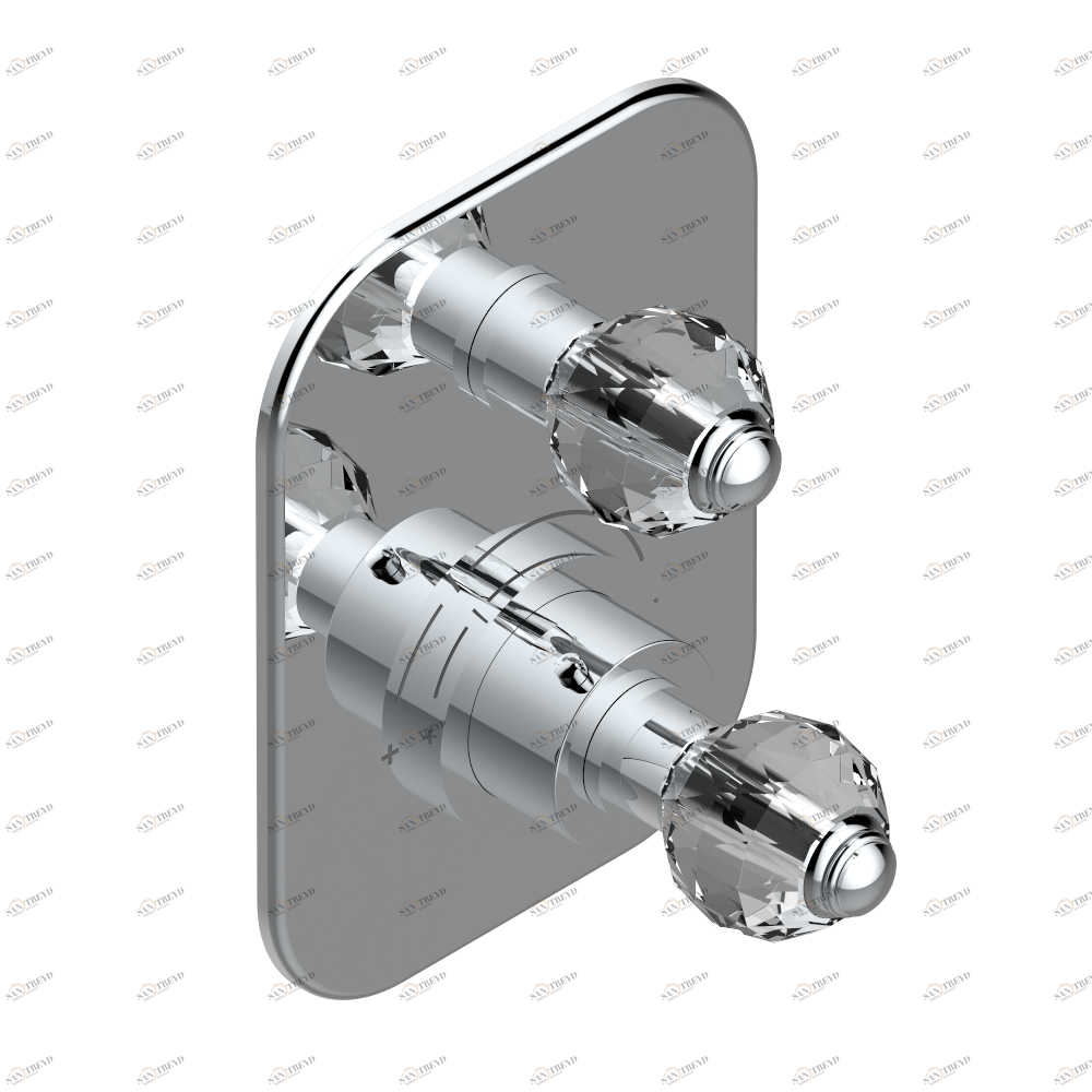 U1K-5300BE Ручки регулировки для термостата THG с вентилем арт.5300AE Thg-paris Mandarine cristallia diamant Хром U1K 5300BE  A02 CAT.A