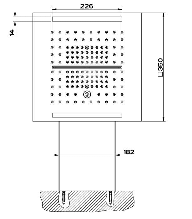 Настенная душевая головка с кронштейном с освещением Gessi Colour ARCH-00027766 - Вид №3