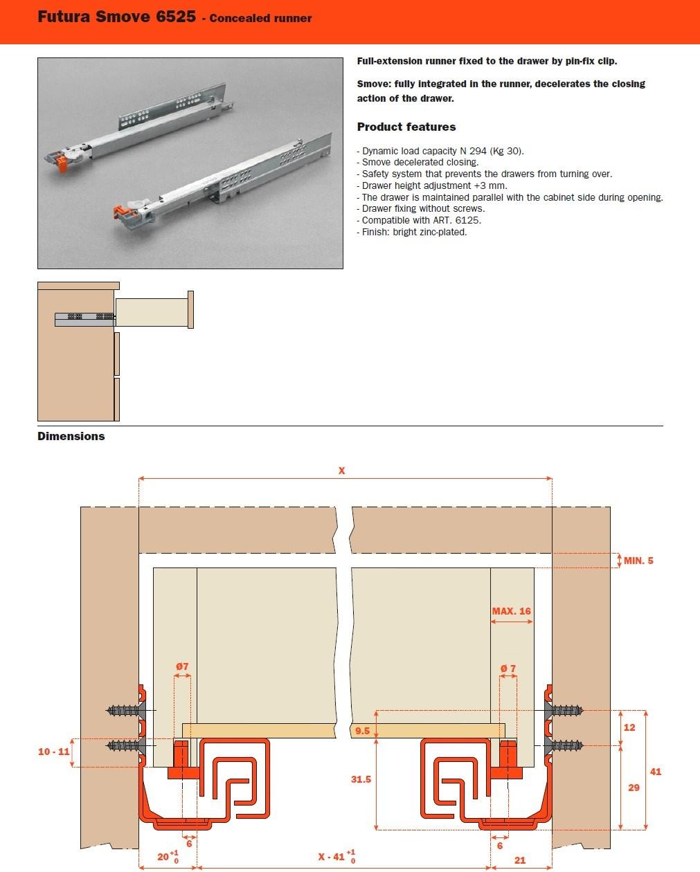 SALICE Направляющая для ящика sun-id-1407338 - Вид №3