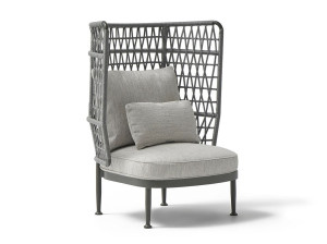 Алюминиевое садовое кресло с порошковым покрытием с высокой спинкой