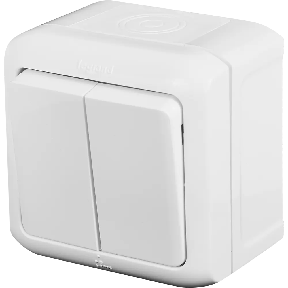 Выключатель накладной 2 клавиши Legrand Quteo IP44 10А 250В цвет белый STLM-2170539